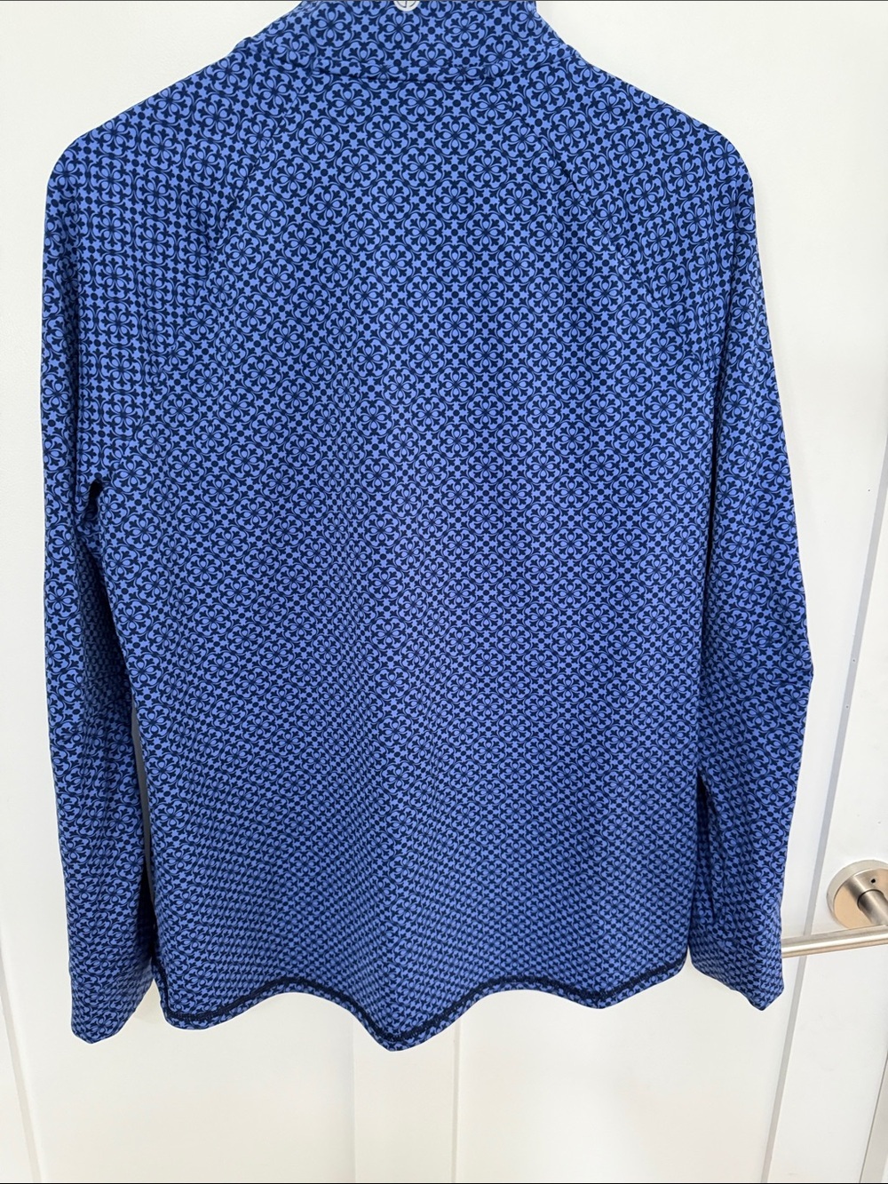 Talbots Blue Patterned Quarter-Zip Pullover - Picture 5 of 5